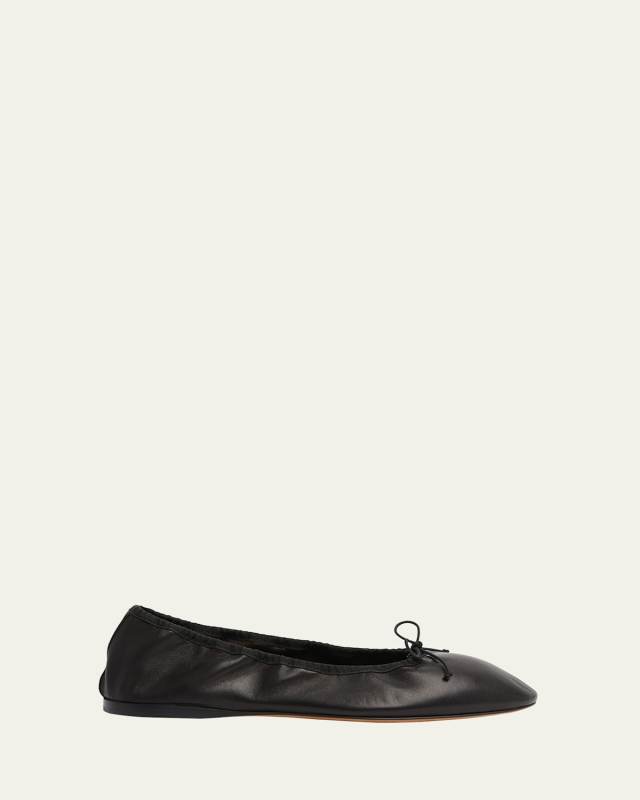 Awar Leather Bow Ballerina Flats